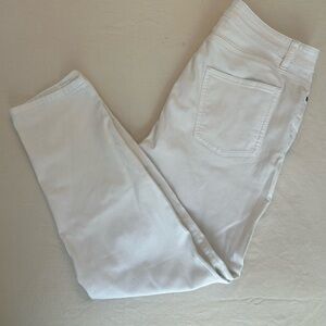 Eileen Fisher White Organic Cotton Stretch Straight Ankle Jeans‎ 12p Petite